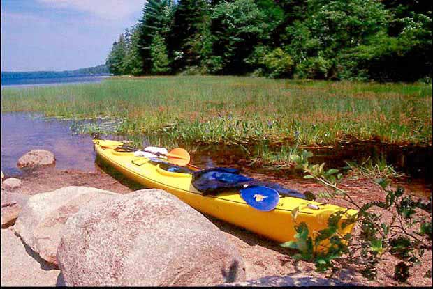 Yellow-kayak-in-Acadia
